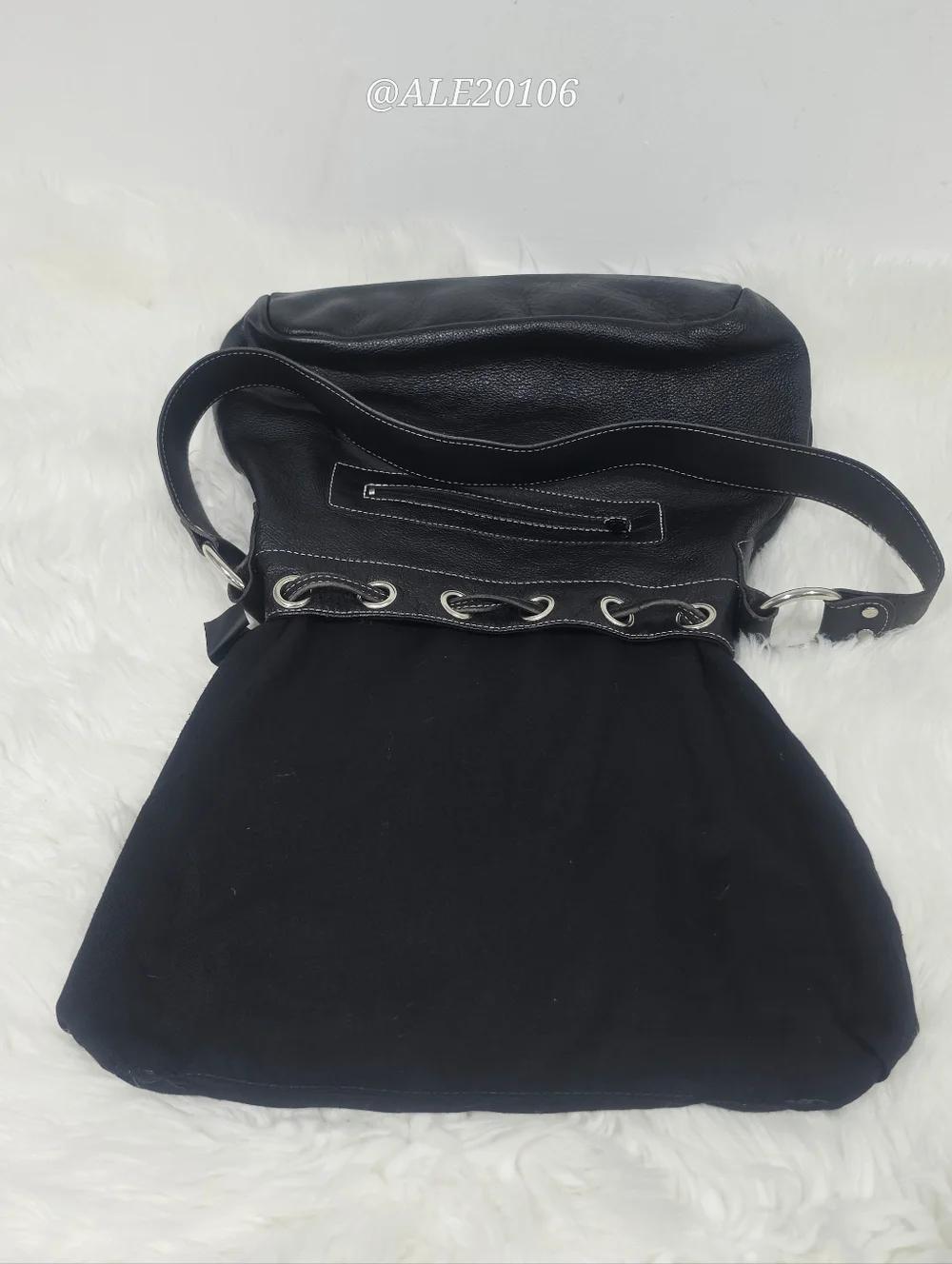 Harley-Davidson Black Leather Bucket Bag Drawstring Crossbody Purse - Picture 13 of 16